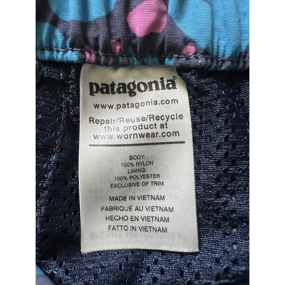Patagonia Barely Baggies Shorts Womens Blue Floral Not Lined Size Small
